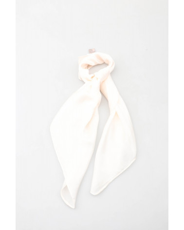 Foulard carré 70x70 en soie uni coloris blanc - Chapo & Co