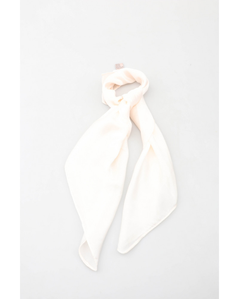 Foulard carré 70x70 en soie uni coloris blanc - Chapo & Co