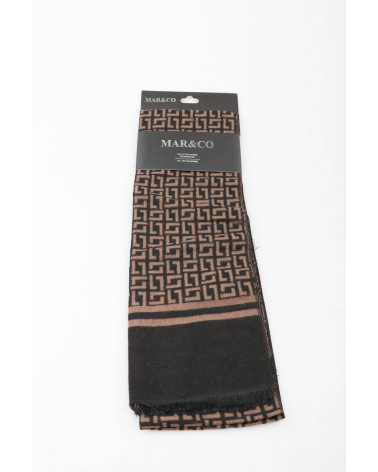 Foulard habillé homme en laine coloris taupe et noir - Chapo & Co