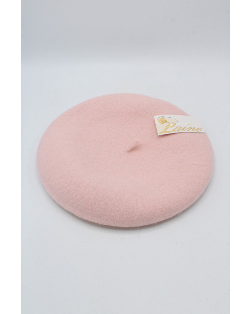 Béret type Basque en 100% laine coloris nude - Chapo & Co