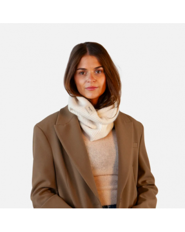 Tour de cou snood modèle Zias coloris crème - Chapo & co