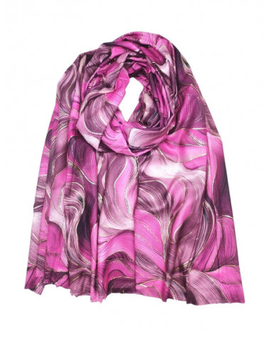 Echarpe au toucher doux motifs abstraits coloris fuchsia - Chapo & Co