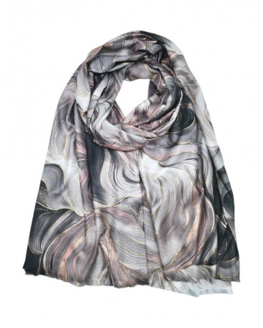 Echarpe au toucher doux motifs abstraits coloris gris - Chapo & Co