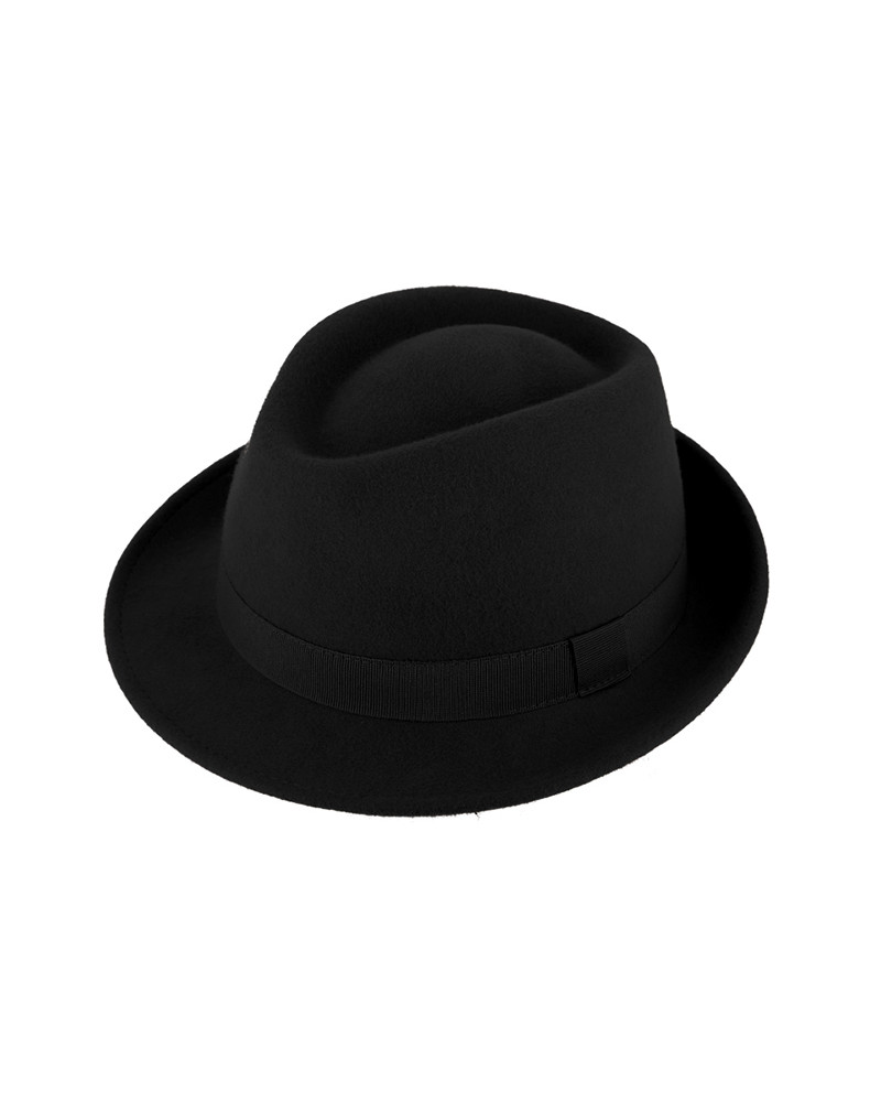 Chapeau forme Trilby en feutre de laine coloris noir - Chapo & Co