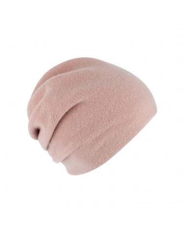 Bonnet tricoté en laine avec plis arrières coloris Rose - Chapo & co