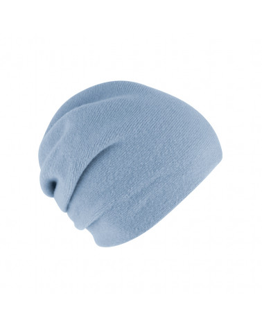 Bonnet tricoté en laine avec plis arrières coloris Bleu ciel - Chapo & co