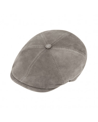 Casquette irlandaise 6 côtes en Daim coloris gris pierre - Chapo & Co