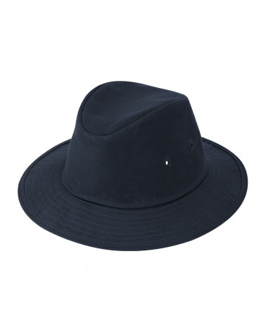 Chapeau en coton ciré waterproof forme traveller coloris marine - Chapo & co