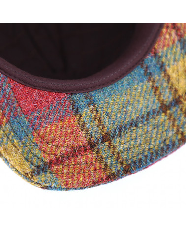 Casquette de baseball en laine Harris Tweed coloris pétrole - Chapo & Co