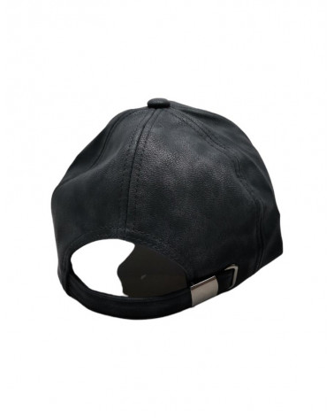 Casquette de baseball unicolore effet cuir coloris noir - Chapo & Co