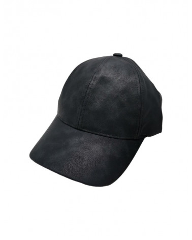 Casquette de baseball unicolore effet cuir coloris noir - Chapo & Co