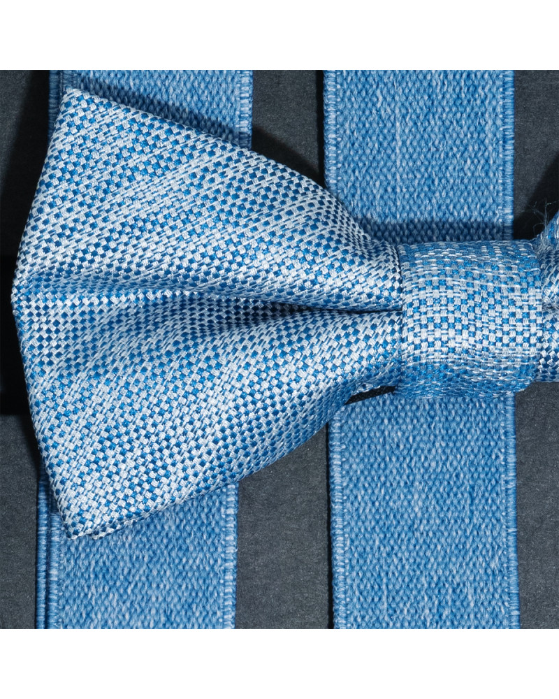 Coffret bretelles et noeud papillon assorti Lindenmann coloris bleu - Chapo & co