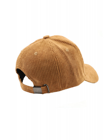 Casquette de baseball unie en velours côtelé coloris camel - Chapo & Co