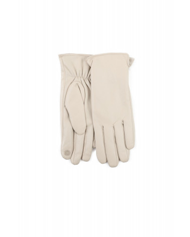 Gants en cuir synthétique souple coloris beige - Chapo & Co