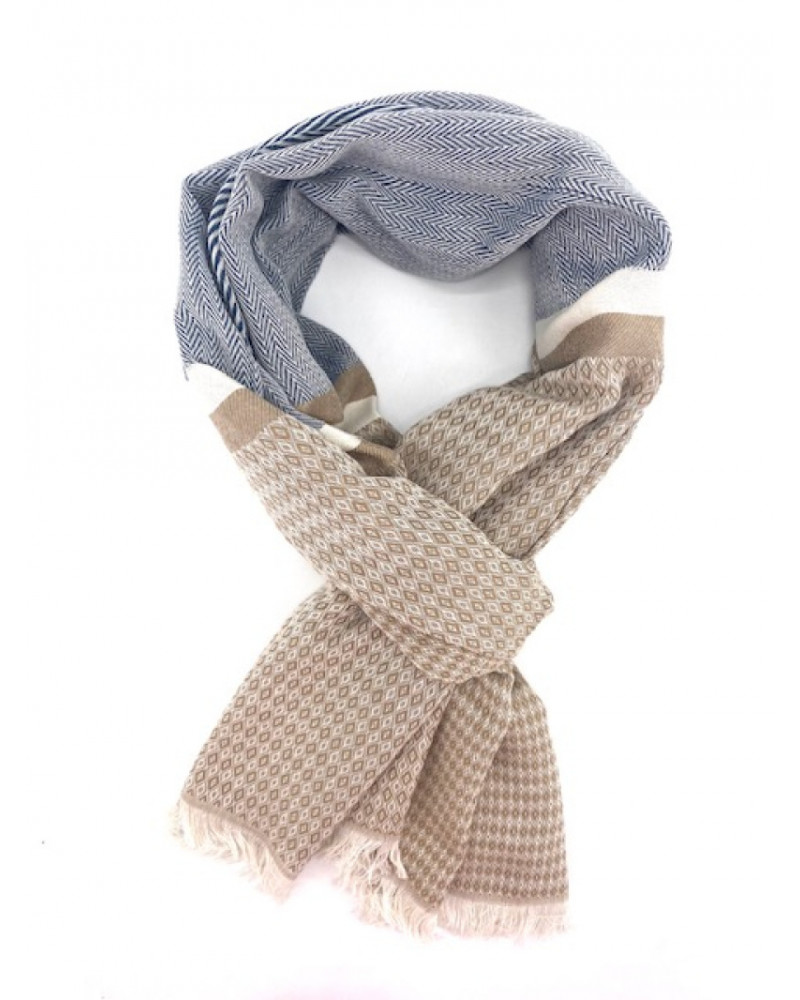 Foulard chèche en coton indien homme coloris beige - Chapo & Co