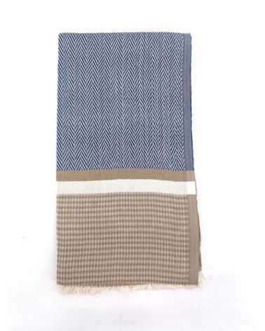 Foulard chèche en coton indien homme coloris beige - Chapo & Co