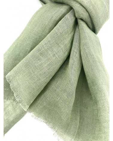 Foulard chèche en 100% lin indien homme coloris thym - Chapo & Co