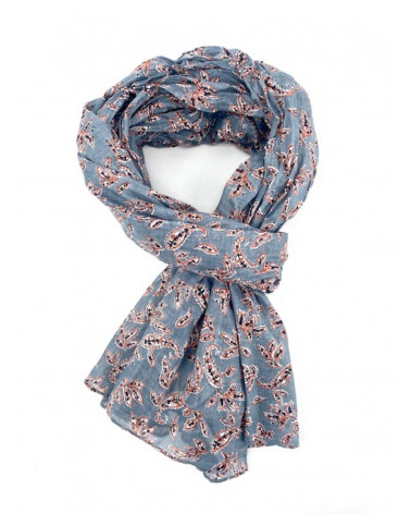 Foulard chèche en coton indien homme motif Paisley gris - Chapo & Co