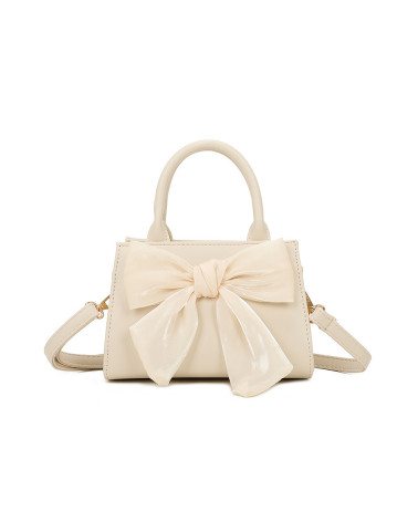 Petit sac à main élégant avec noeud organza coloris Beige - Chapo & Co