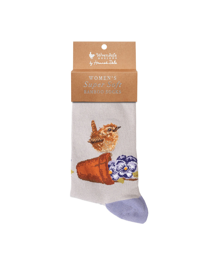 Chaussettes Wrendale Design 100% fibres de bambou design oiseau Wren