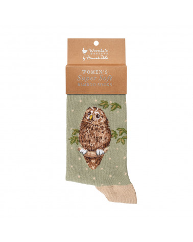 Chaussettes Wrendale Design 100% fibres de bambou design Hibou