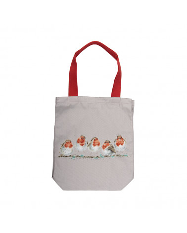 Grand sac tote bag Wrendale Design avec motif Rouge-gorge