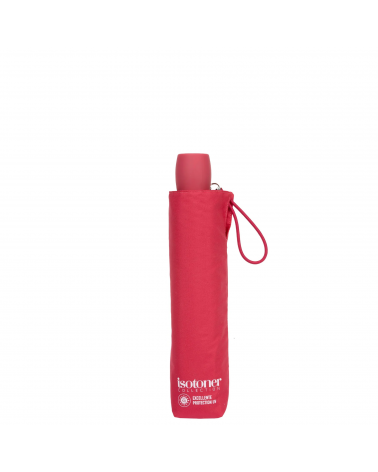 Parapluie Isotoner slim 3 sections coloris fuchsia - Chapo & Co