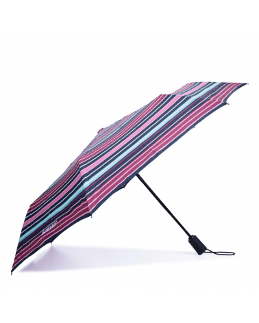 Parapluie Isotoner 3 sections X-Tra sec motif rayures blush - Chapo & Co