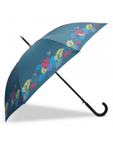 Parapluie canne automatique Isotoner motif frise exotique - Chapo & Co
