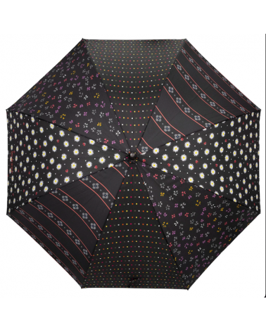 Parapluie canne automatique Isotoner motif patchwork Pâquerette - Chapo & Co