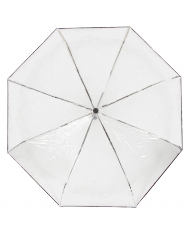 Parapluie transparent et pliable Isotoner coloris noir - Chapo & Co