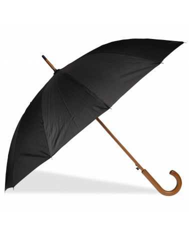 Parapluie canne homme poignée bois coloris noir - Chapo & Co