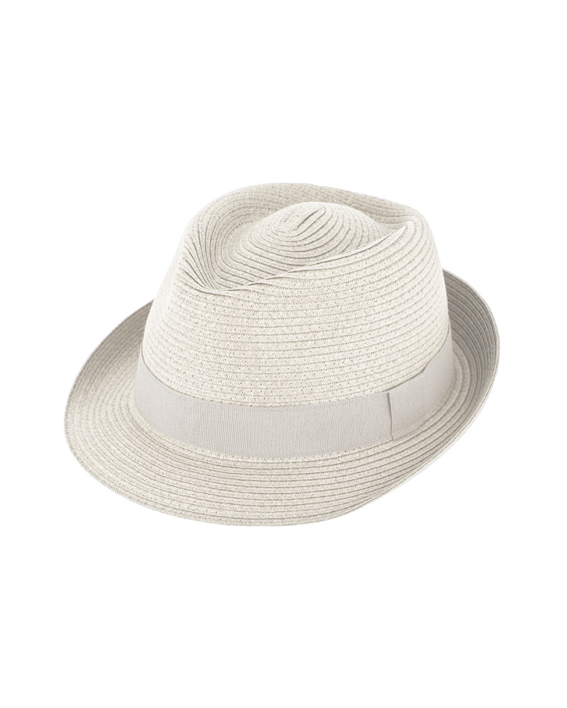 Chapeau d'été forme trilby en paille papier coloris nature - Chapo & Co