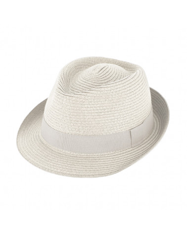 Chapeau d'été forme trilby en paille papier coloris nature - Chapo & Co