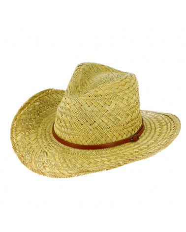 Chapeau forme cow-boy en paille papier avec ceinturon - Chapo & Co