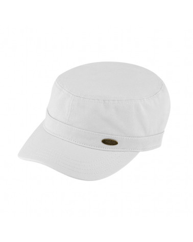 Casquette militaire forme cubaine en coton coloris blanc - Chapo & Co