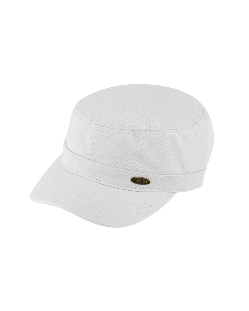 Casquette militaire forme cubaine en coton coloris blanc - Chapo & Co