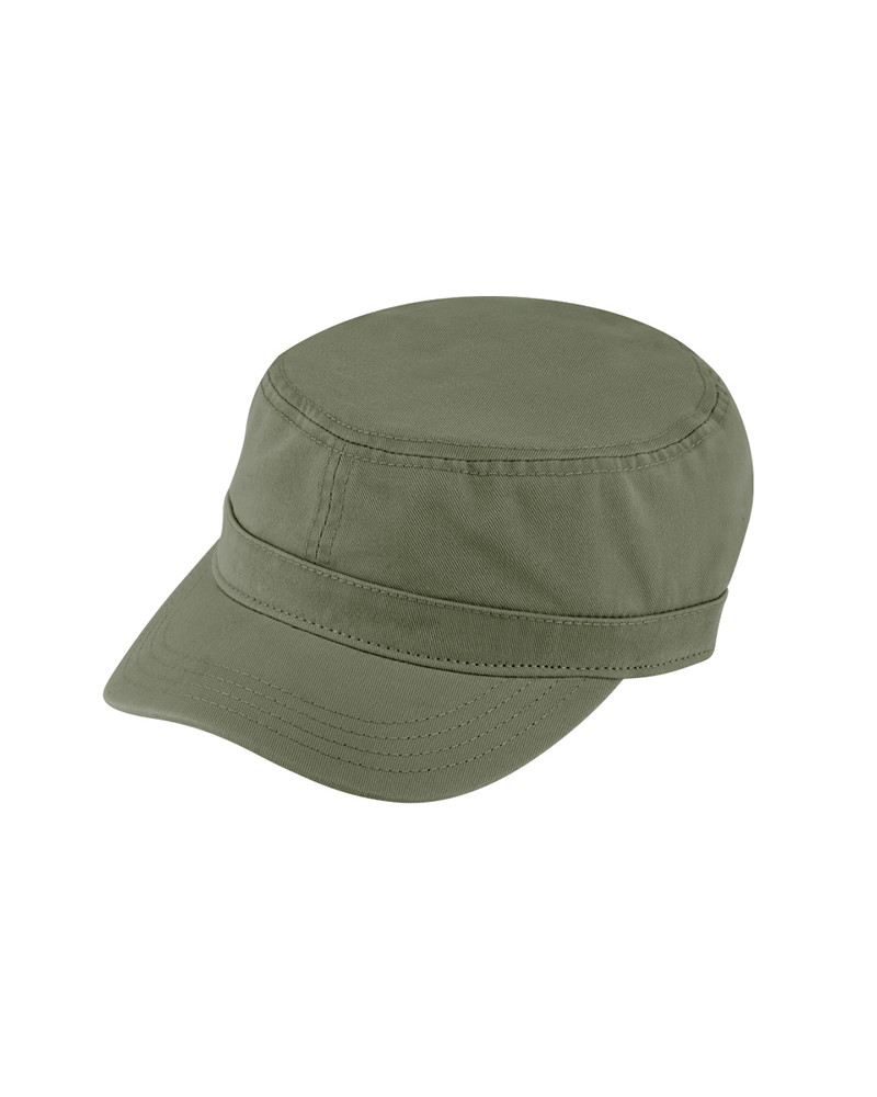 Casquette militaire forme cubaine en coton coloris olive - Chapo & Co