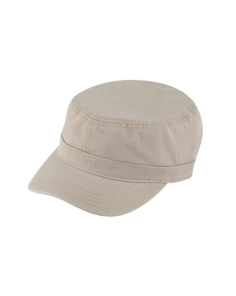 Casquette militaire forme cubaine en coton coloris beige - Chapo & Co