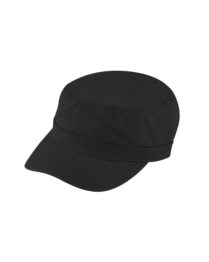 Casquette militaire forme cubaine en coton coloris noir - Chapo & Co