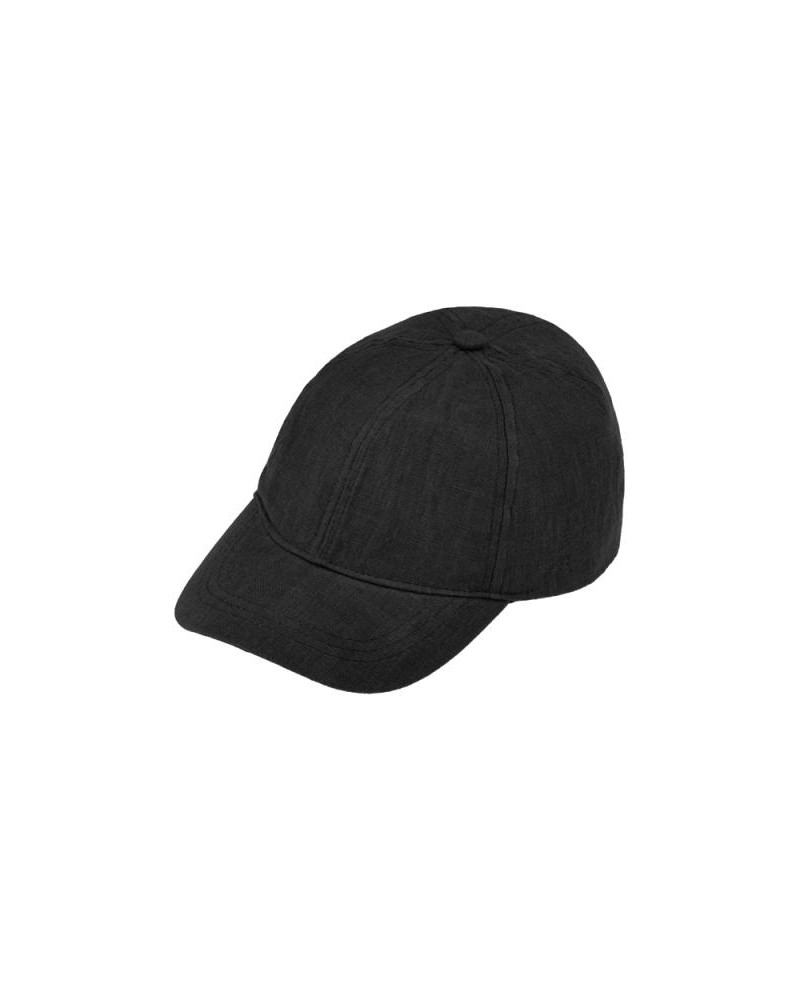 Casquette de baseball adulte en lin à 6 pans coloris noir