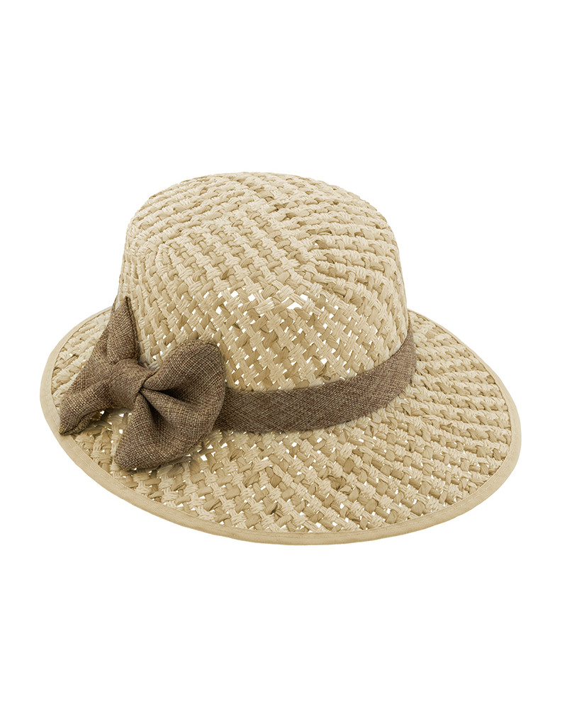 Chapeau casquette ou capeline courte en paille naturelle coloris beige - Chapo & Co