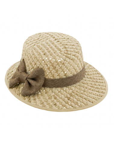 Chapeau casquette ou capeline courte en paille naturelle coloris beige - Chapo & Co