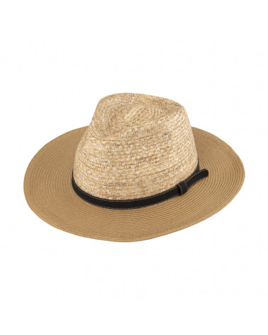 Chapeau forme Fedora en paille avec galon cuir - Chapo & Co