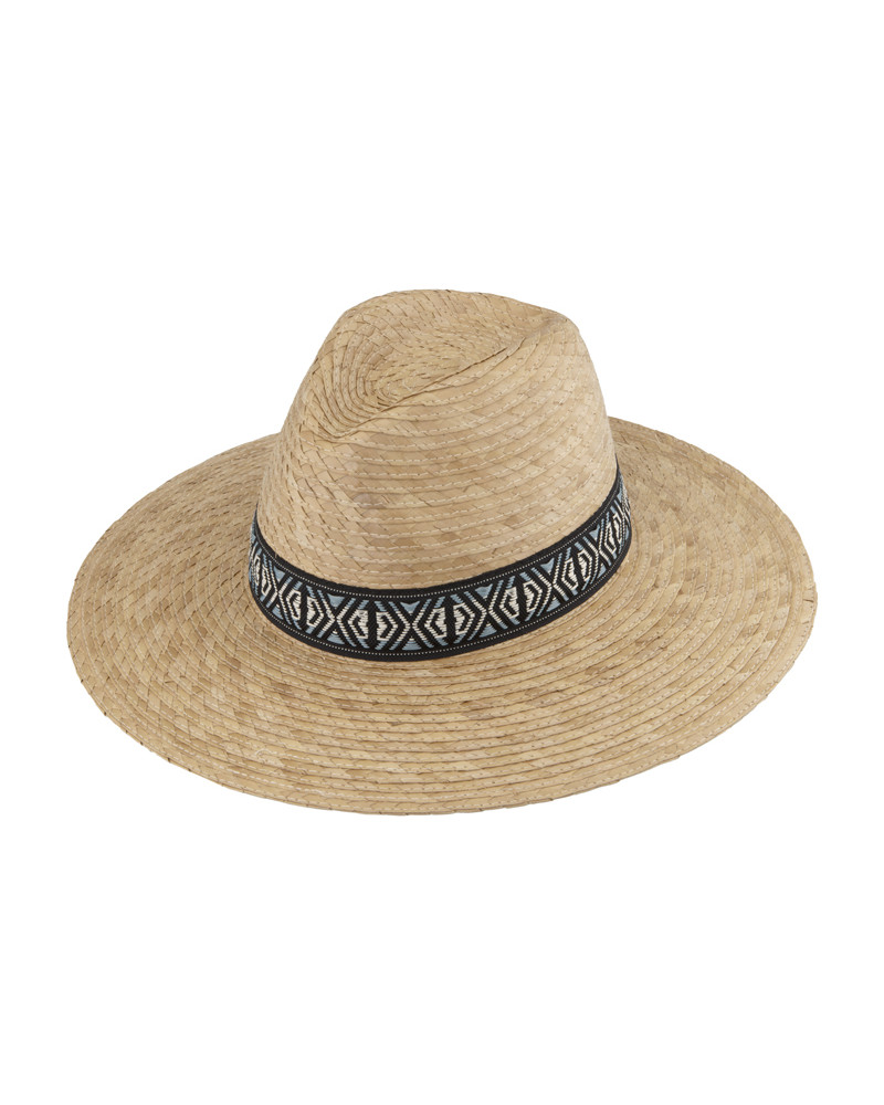 Chapeau forme Fedora en 100% paille avec bandeau ethnique - Chapo & Co