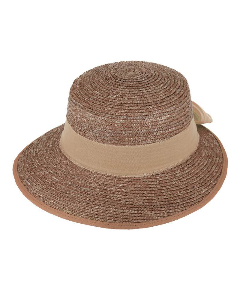 Chapeau forme casquette en paille pour femme coloris taupe - Chapo & Co