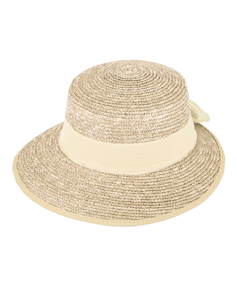 Chapeau forme casquette en paille Florentine coloris nature - Chapo & Co