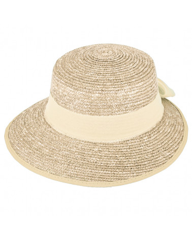 Chapeau forme casquette en paille Florentine coloris nature - Chapo & Co