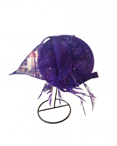 Fascinateur Bibi de cérémonie coloris Violet foncé - Chapo & Co