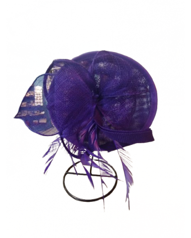 Fascinateur Bibi de cérémonie coloris Violet foncé - Chapo & Co